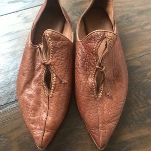 Free People Brown Leather Flat